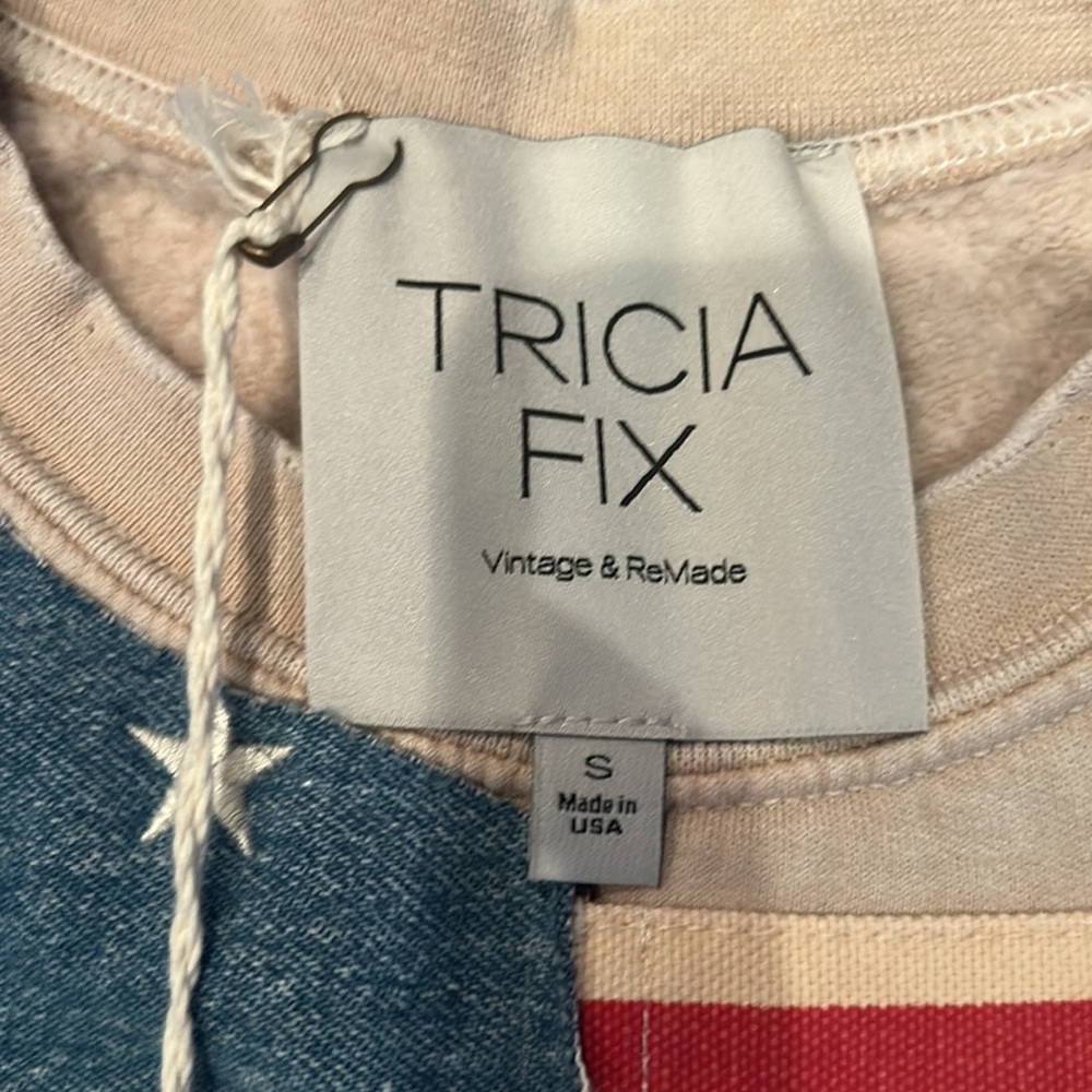 NWT FP x Tricia Fix American flag Blue Star and Red Stripe Sweatshirt size S-L - Picture 10 of 11